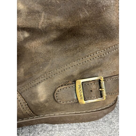 Hogan Boots Mens Size 12 Brown Suede Ankle Zip Buckle Casual Made Italy main image 8